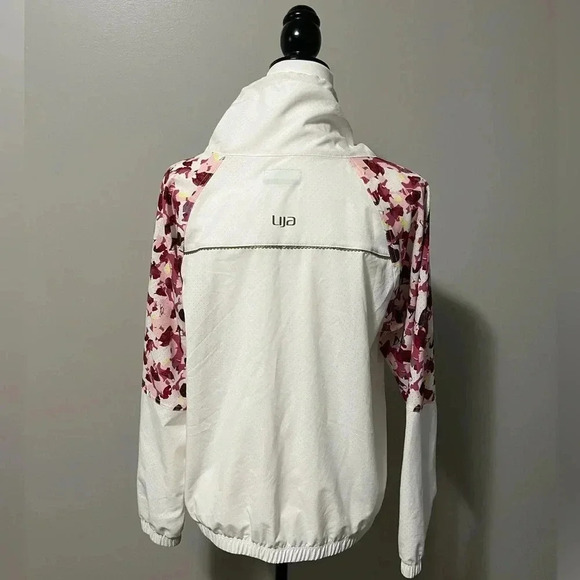 Lija White Flora Game Day Full Zip Contrast Print Floral Drawcord Golf … - Picture 11 of 16